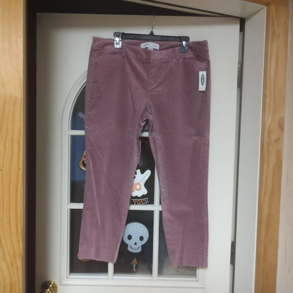 New Old Navy Pixie Purple Colored Velour Feel Pants Size Women's 14 Petite